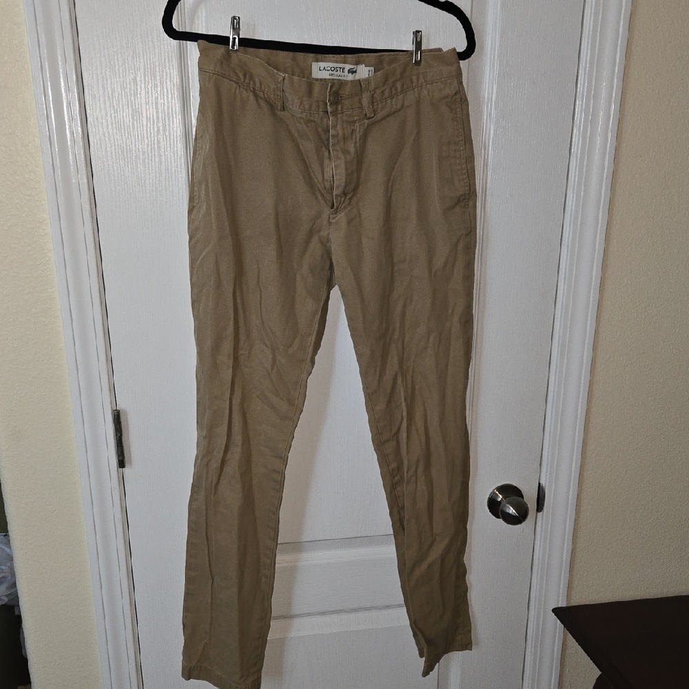 Lacoste Men's Tan Slim Chino Pants